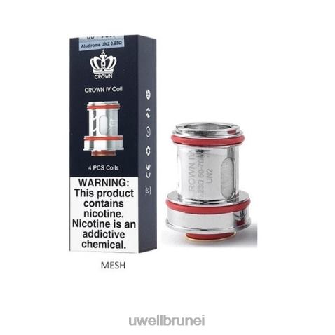 UWELL Online Shop - UWELL CROWN 4 gegelung gantian (4 pek) un2 dwi mesh 0.23ohm 4FHXX184