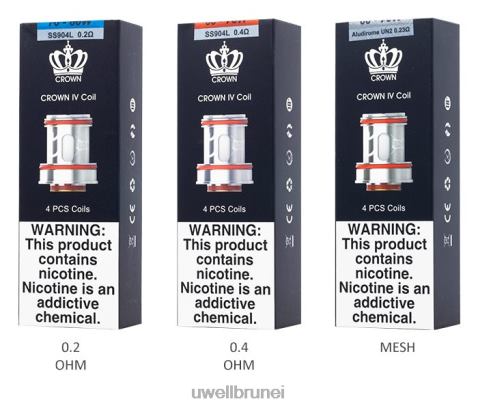 UWELL Online Shop - UWELL CROWN 4 gegelung gantian (4 pek) un2 dwi mesh 0.23ohm 4FHXX184