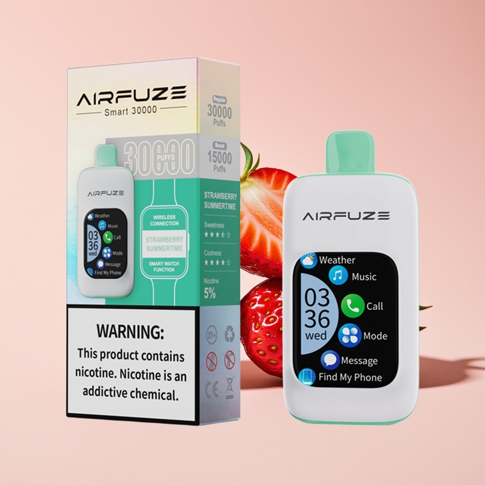 AirFuze Smart 30000 Hisap Pod Strawberry Musim Panas TFT Type-C 900mAh