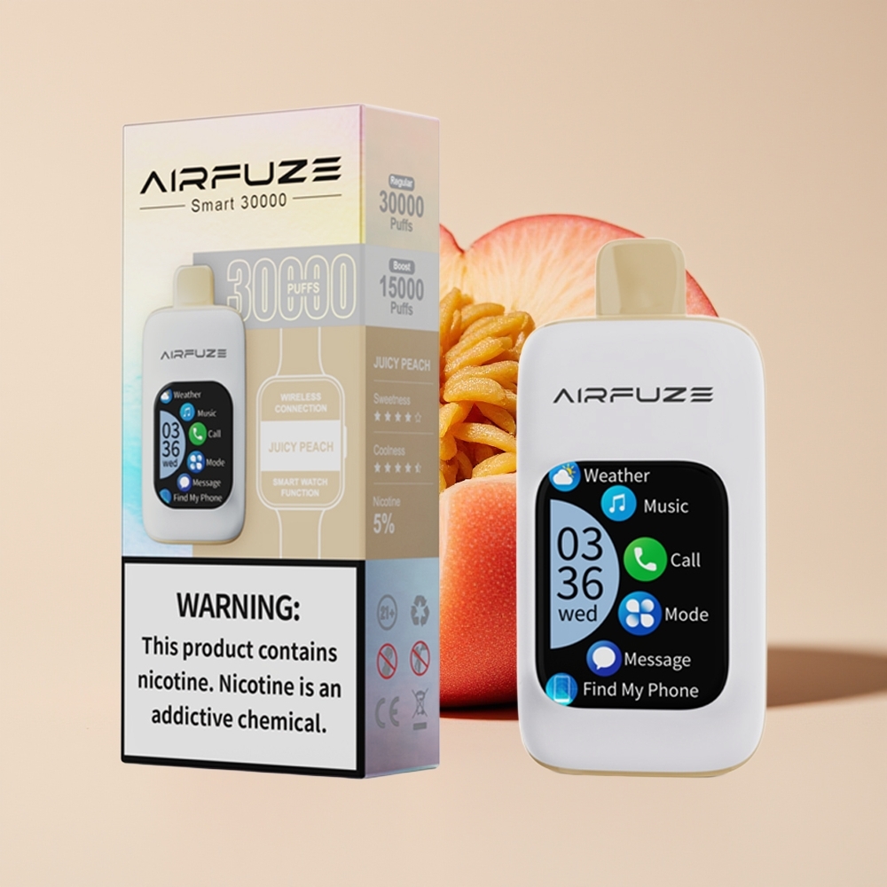 AirFuze Smart 30000 Tarik Nafas Pod Picu Rasa Juicy Peach