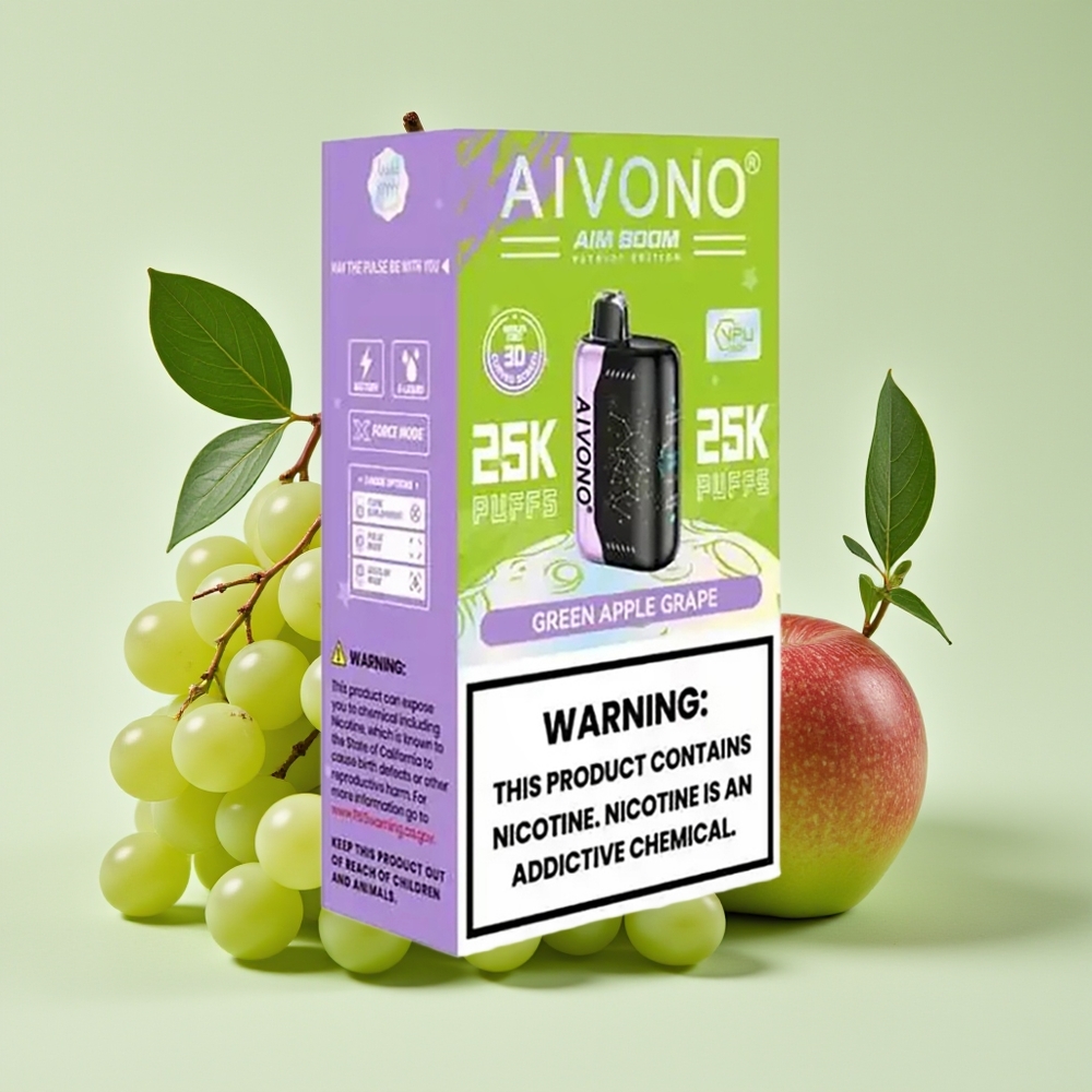 Aivono Aim Boom 25000 Puff Epal Hijau Anggur 28ml 650mAh 1.2ohm Type-C 90g