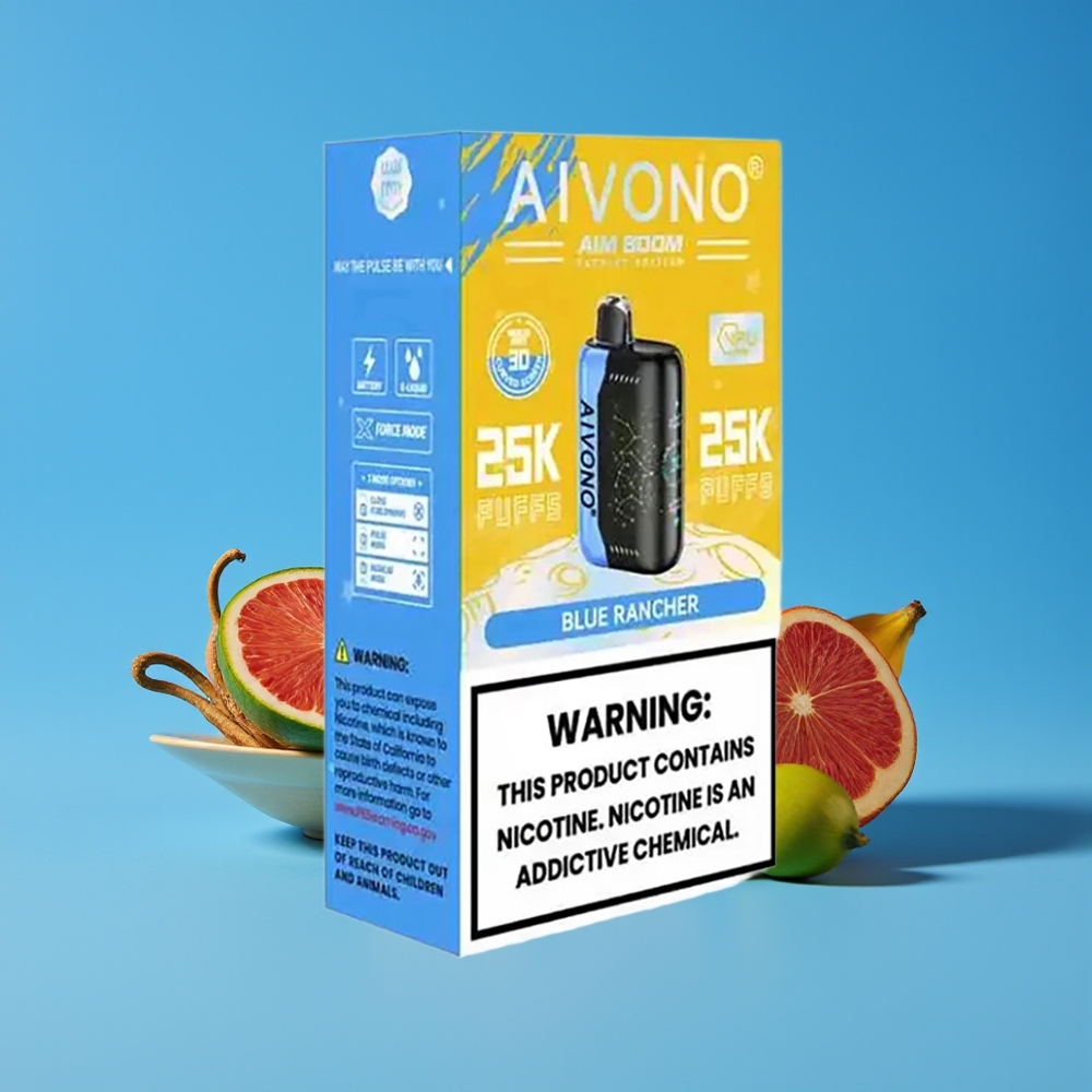 Aivono Aim Boom 25000 Puff Kapasiti 28ml Bateri 650mAh Biru Rancher