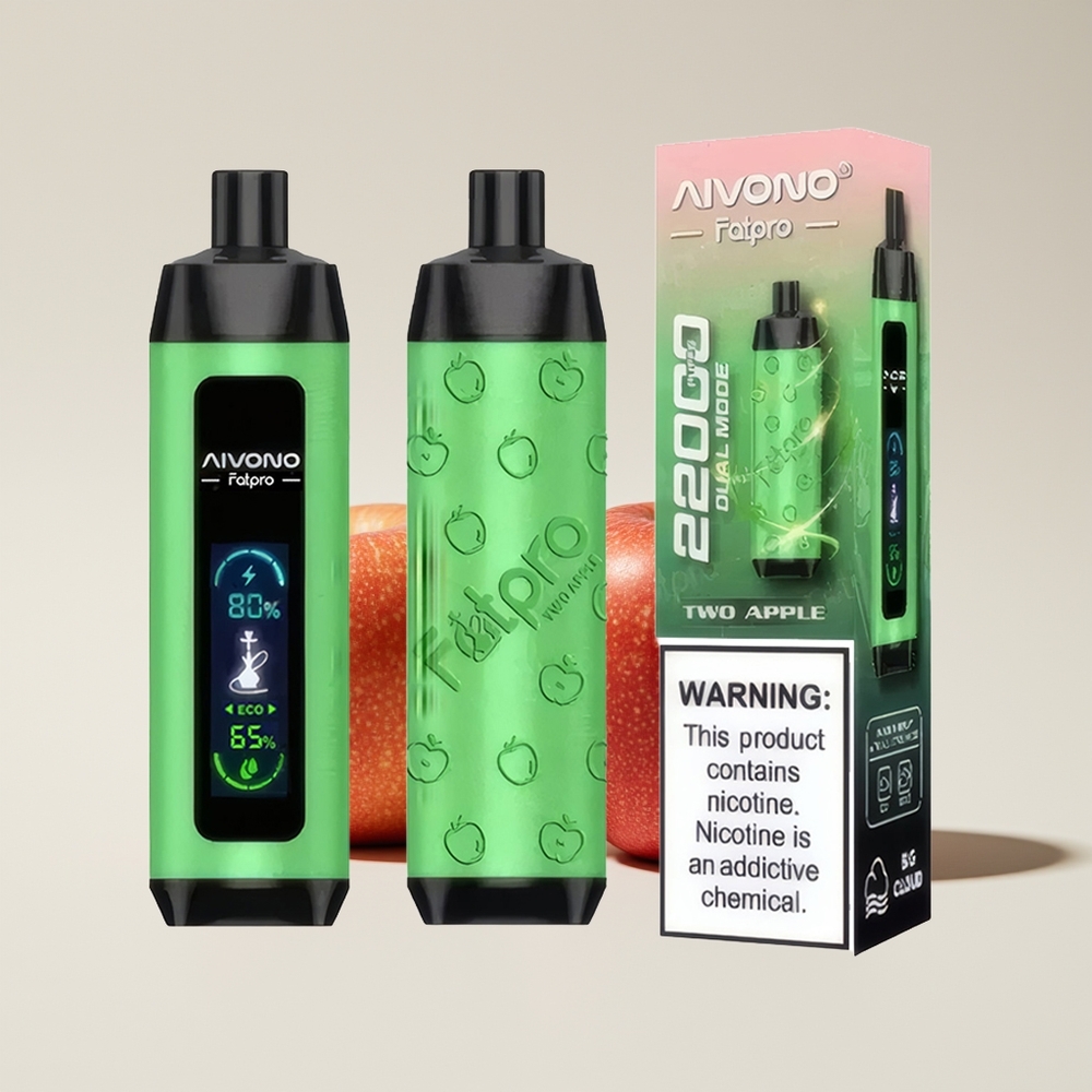 Aivono Aim Fatpro 22000 Hisap Dua Epal Rechargeable 28ml Nikotin 0%-5% Mesh Coil 0.6 ohm Dual Modes