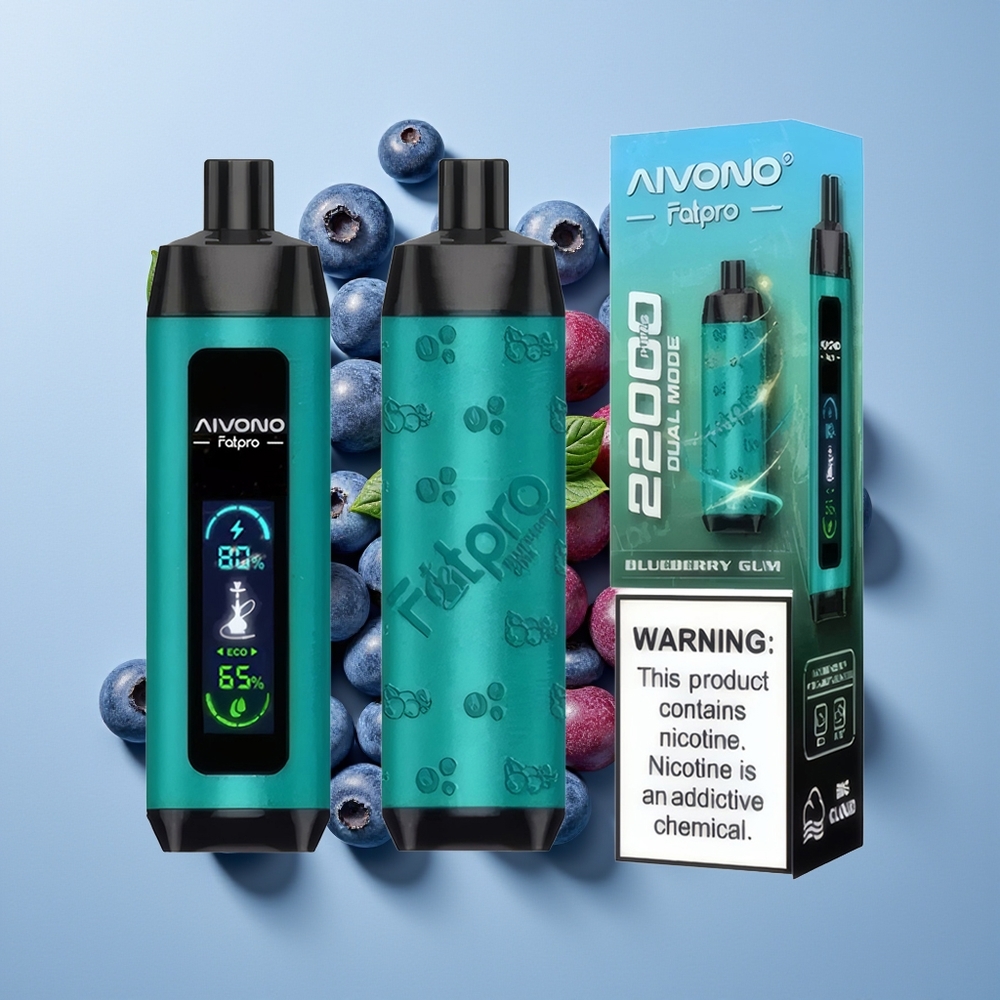 Aivono Aim Fatpro 22000 Puff Rechargeable 28ml E-liquid 0.6 ohm Mesh Coil Dual Modes Bluberry Pistol