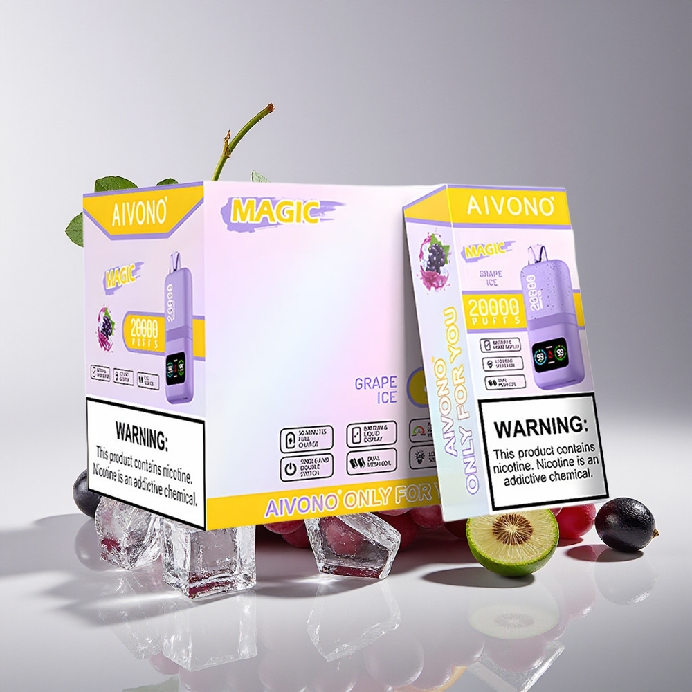 Aivono Aim Magic 20000 Hisap Anggur Ais Boleh Dicas Semula Dual Mesh Coil LCD