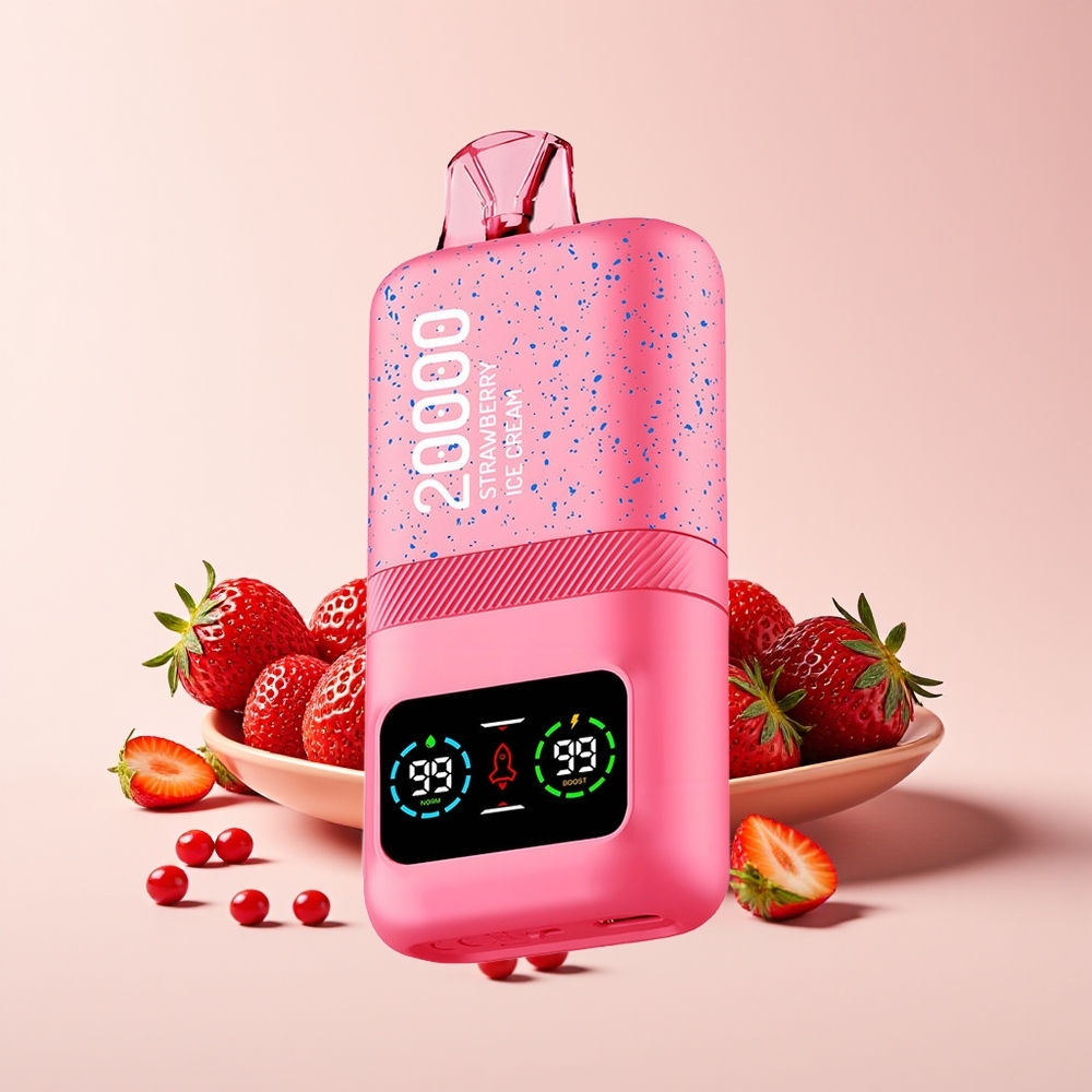Aivono Aim Magic 20000 Puff Dua Mesh Strawberry Ais Krim LCD Jenis-C
