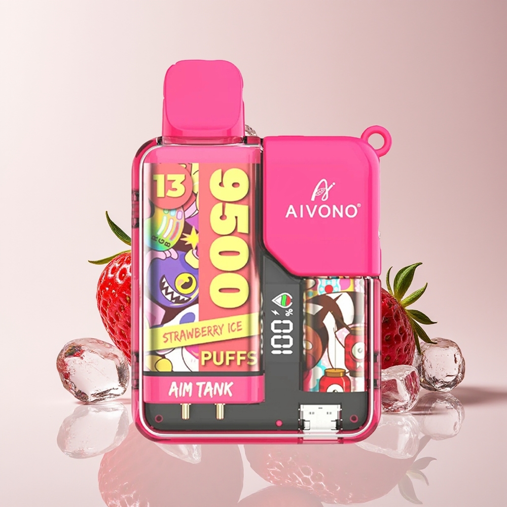 Aivono Aim-Tank 9500 Puff Ais Strawberi