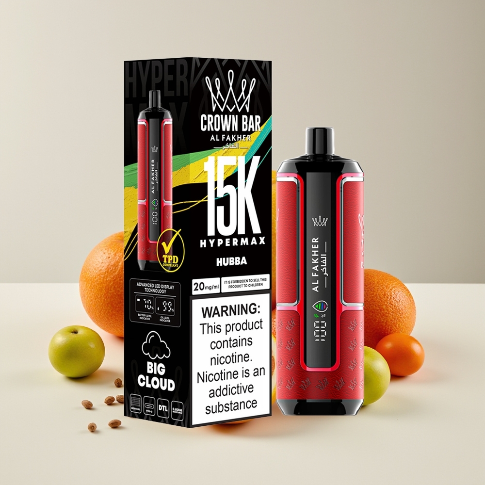 Al Fakher Crown Bar 15K Hypermax Kit Vape Pakai Buang Kompak