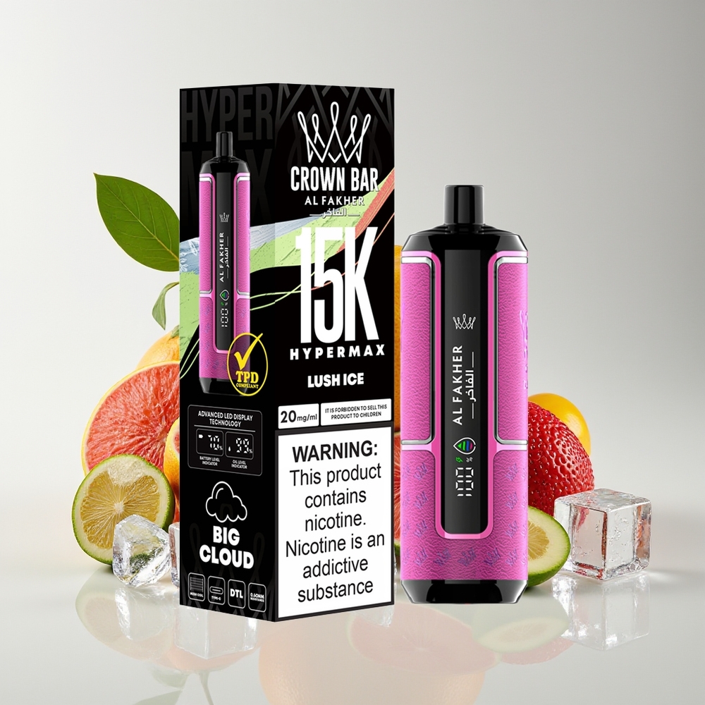 Al Fakher Crown Bar 15K Hypermax Vape Pakai Buang Kit Ais Segar