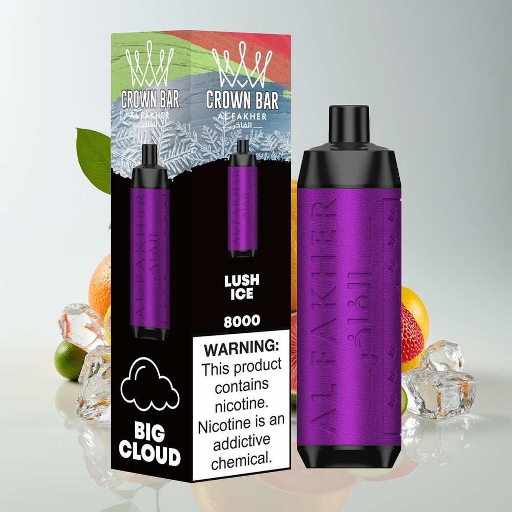 Al Fakher Crown Bar 8000 Kristal Vape Pakai Buang Ais Lembut