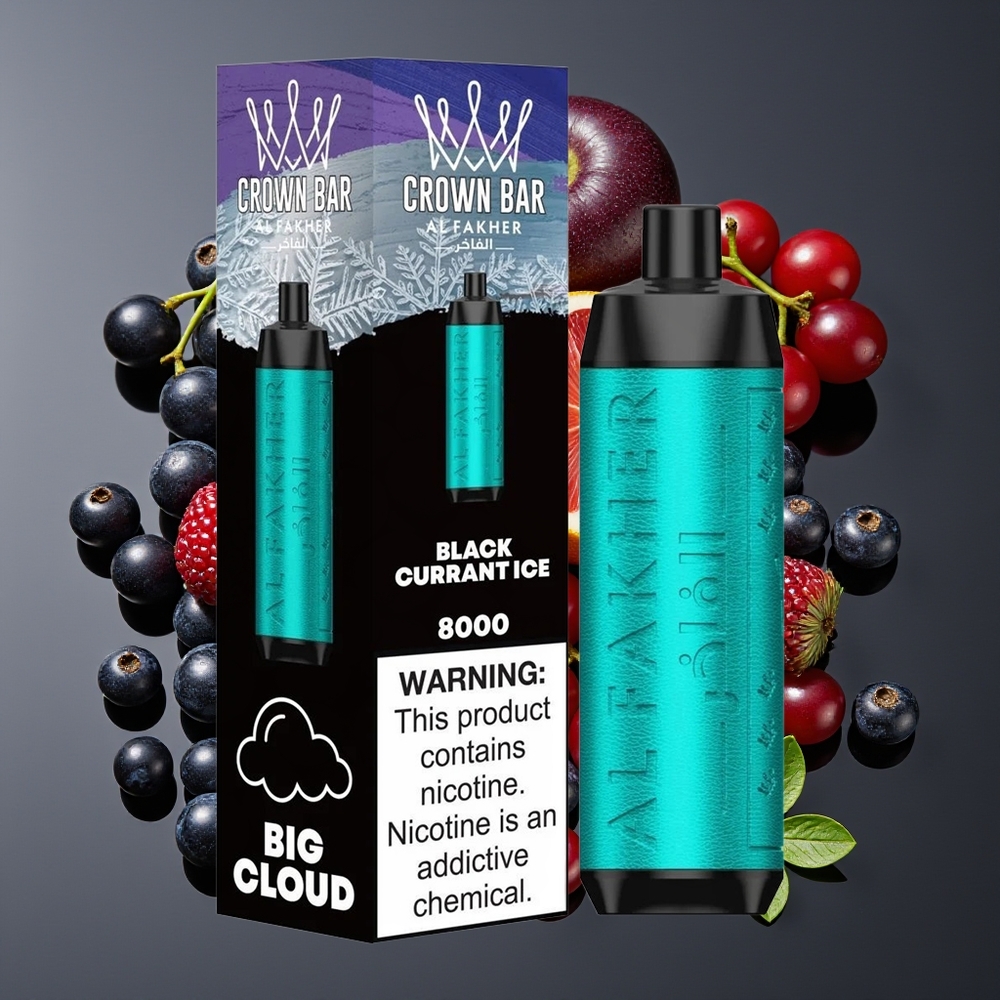 Al Fakher Crown Bar 8000 Mulut Kismis Hitam Ais