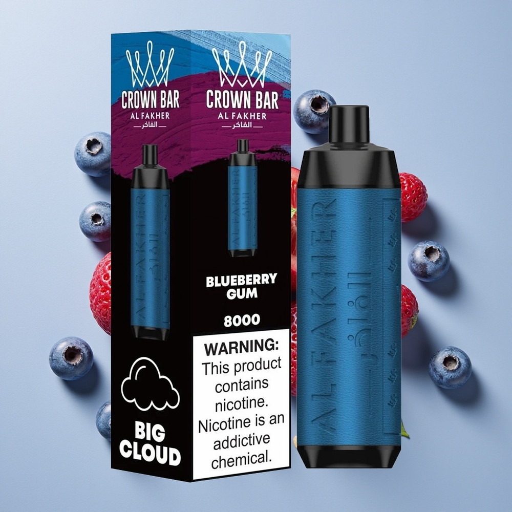 Al Fakher Crown Bar 8000 Mulut Vape Kristal Guna Buang Gula-Gula Biru