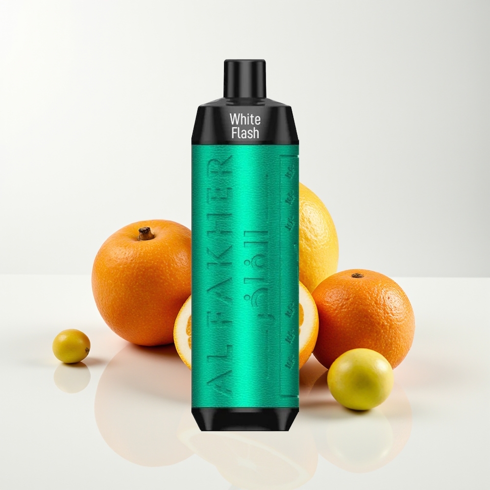 Al Fakher Crown Bar 8000 Mulut Vape Kristal Kilat Putih 600mah 18ml 5mg 0.6ohm USB-C
