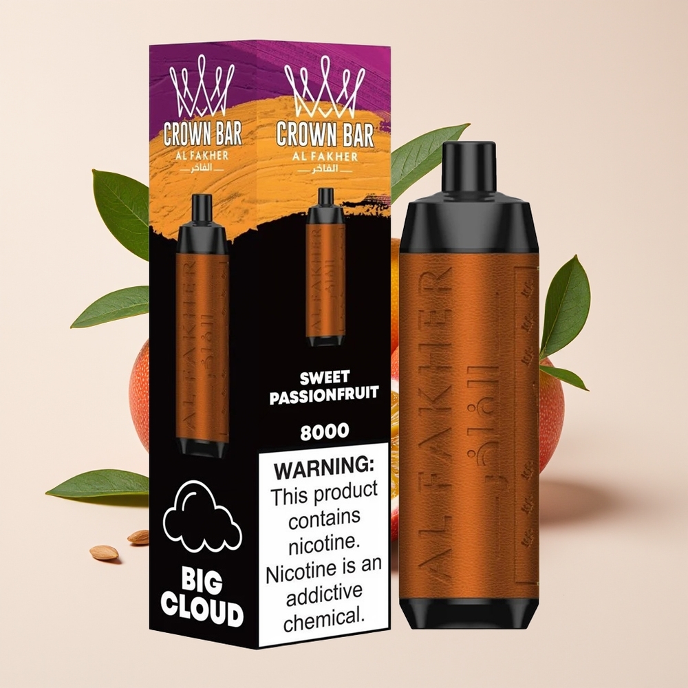 Al Fakher Crown Bar 8000 Puff Vape Buah Markisa Manis