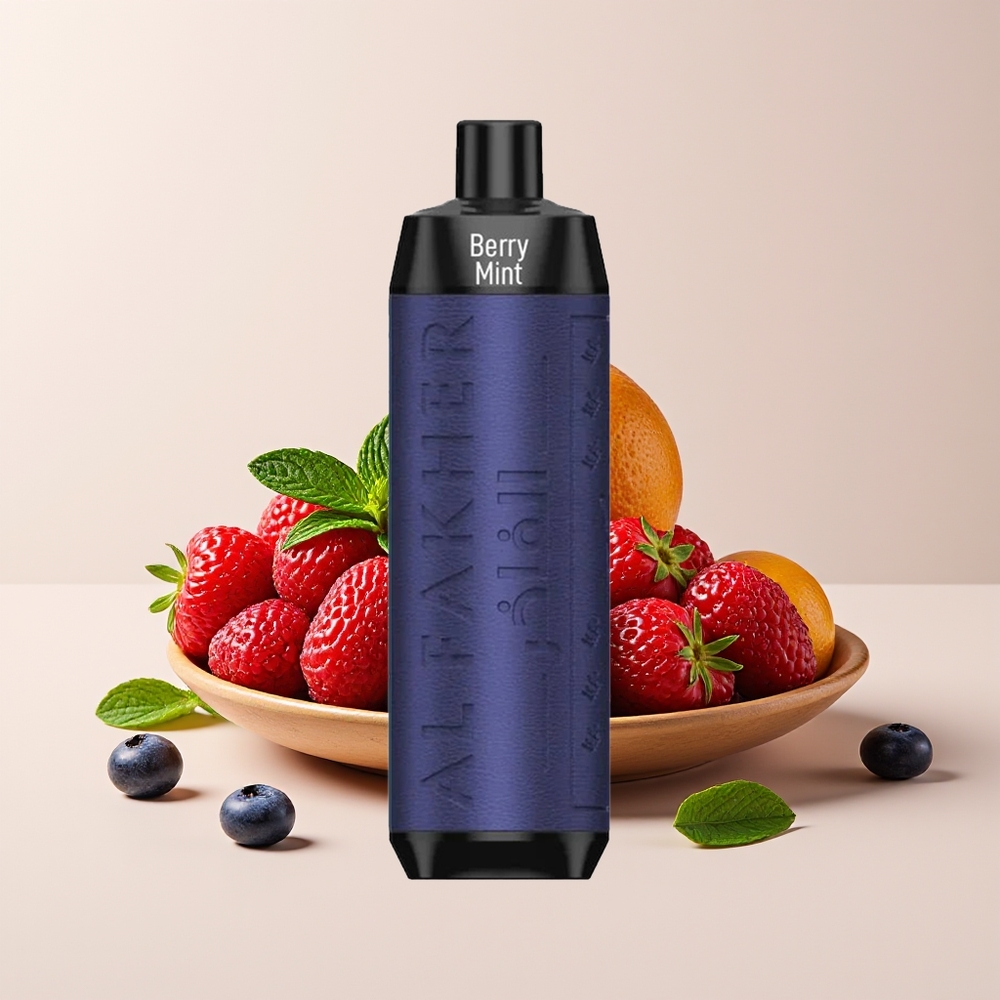 Al Fakher Crown Bar 8000 Puff Vape Kecil Mudah Guna Beri Pudina