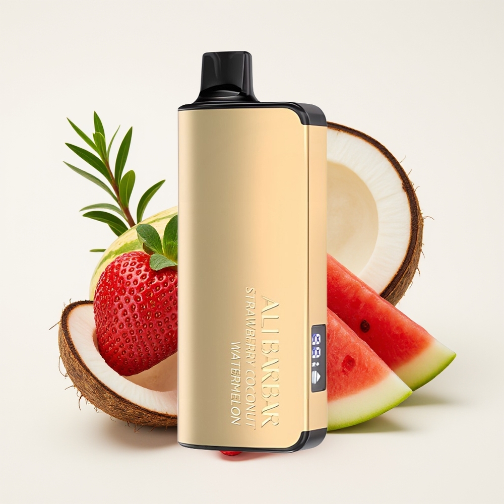 Alibarbar Ingot 9000 Puff E-Cecair 22ml Bateri 2350mah Strawberry Kelapa Tembikai