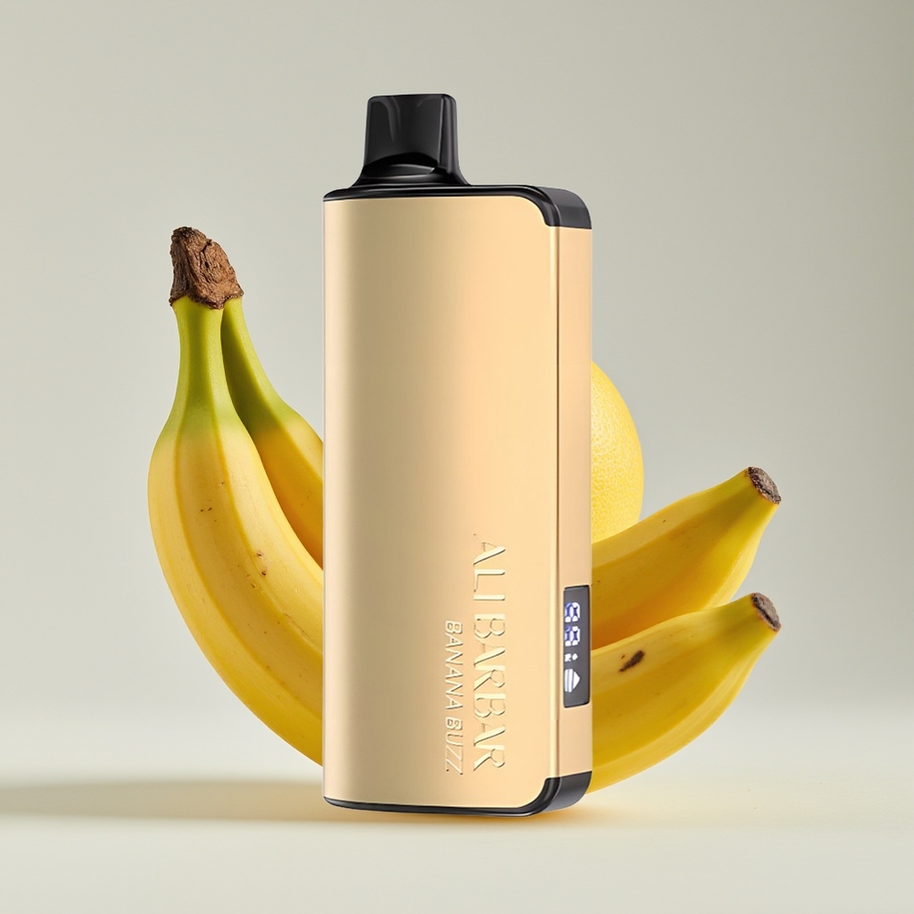 Alibarbar Ingot 9000 Puff Vape Pisang Buzz Kapasiti 22ml Bateri 2350mAh LED