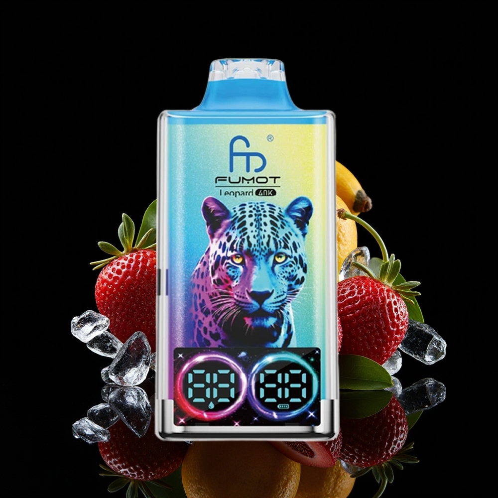 Fumot Harimau 40K Hisapan Vape Pakai Buang Naga Hitam Ais 0% Nikotin 700mAh Dual Mesh Type-C Paparan Digital Minyak
