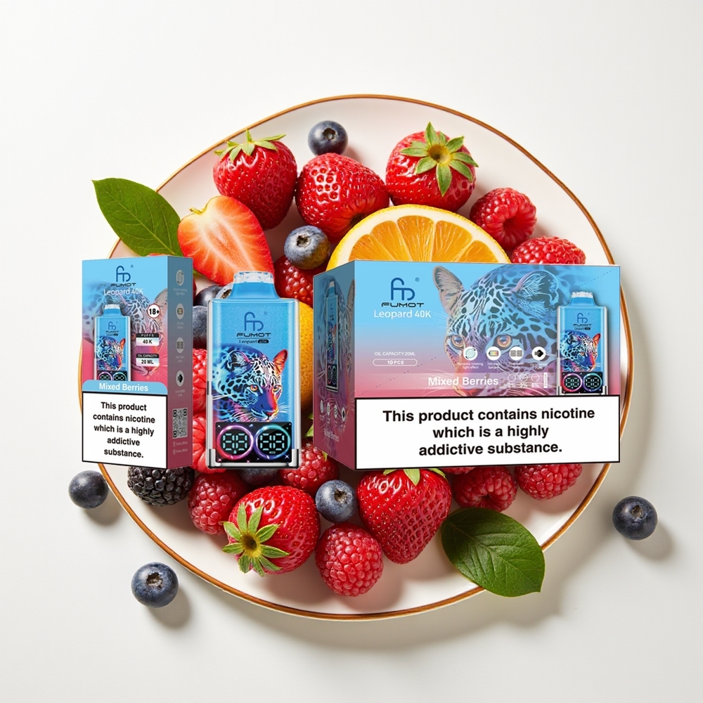 Fumot Leopard 40K Hisap Vape Bercampur Beri Dual Mesh 5% Nicotine 700mAh Type-C Paparan Digital