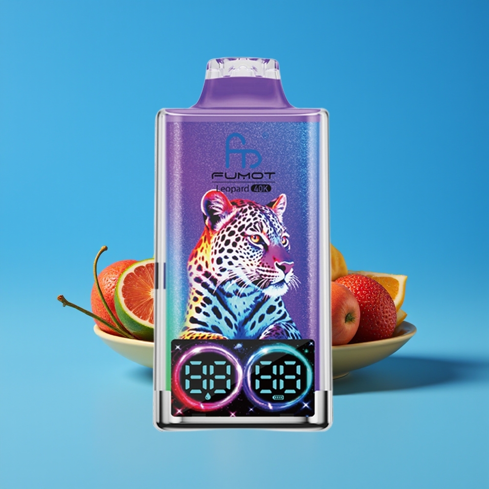 Fumot Leopard 40K Puff Tiada Nikotin (0%) 700mAh Dual Mesh Type-C Paparan Digital Enci Biru