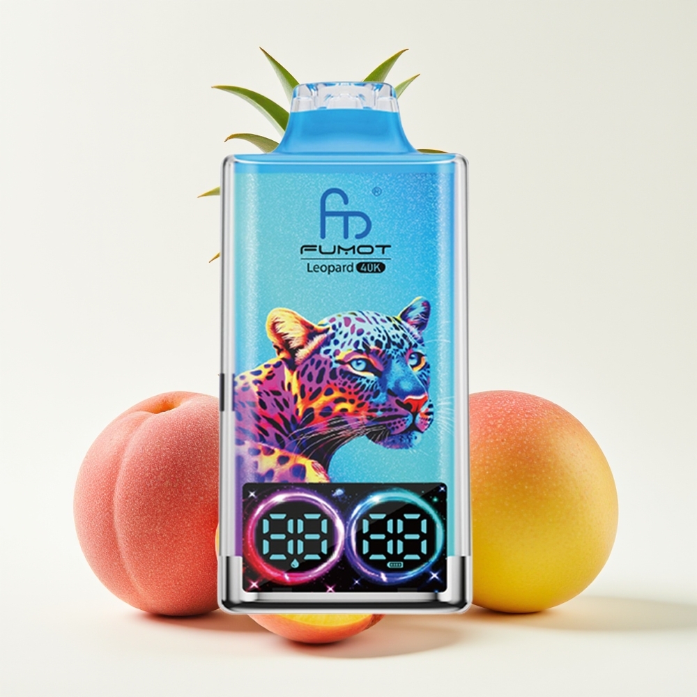 Fumot Leopard 40K Puff Tiada Nikotin Bateri 700mAh Dual Mesh Type-C Paparan Digital Mangga Nenas Picak