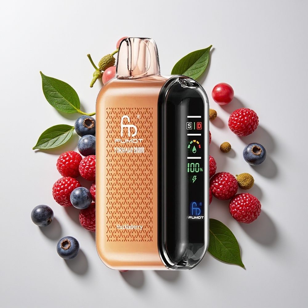 Fumot Tornado 20000 Hisap Dual Mesh 20ml Paparan Pintar Kawalan Aliran 2% Nikotin Buah Huckleberry