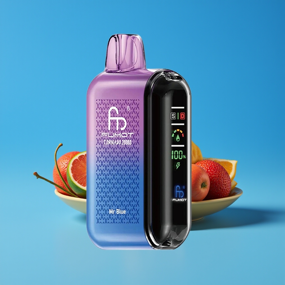 Fumot Tornado 20000 Hisap Dual Mesh 20ml Paparan Pintar Kawalan Aliran Ena Biru