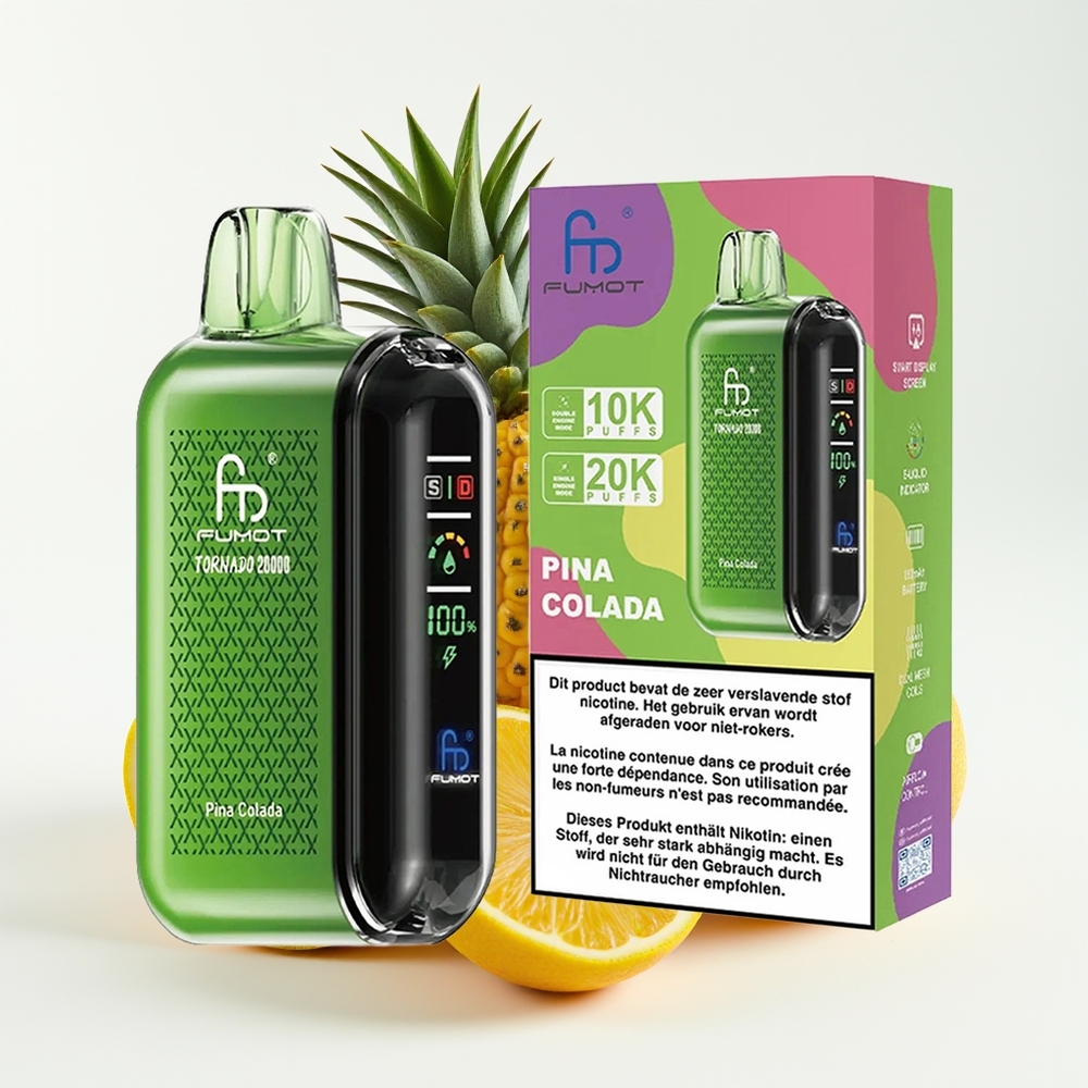 Fumot Tornado 20000 Hisap Dual Mesh Coil 20ml E-liquid 850mAh Pina Colada