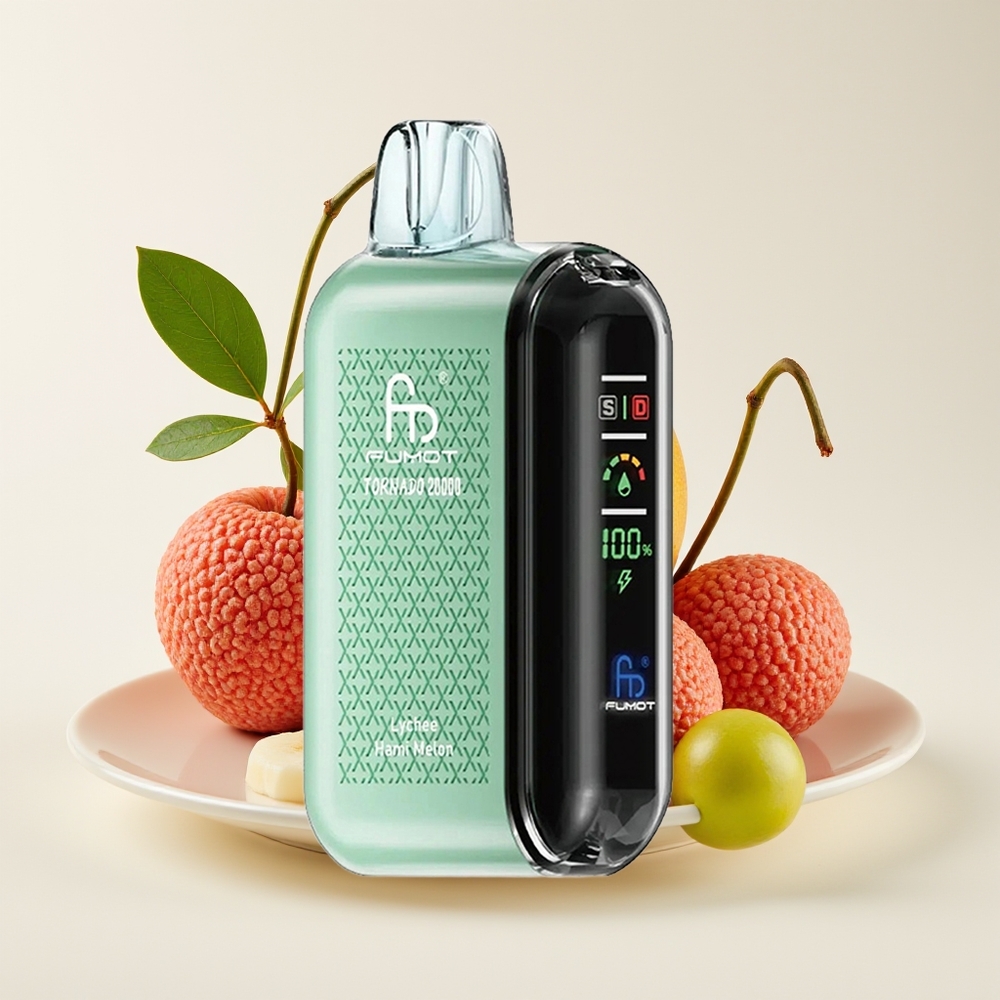 Fumot Tornado 20000 Hisap E-Cairan 20ml Bateri 850mAh Lychee Hami Melon