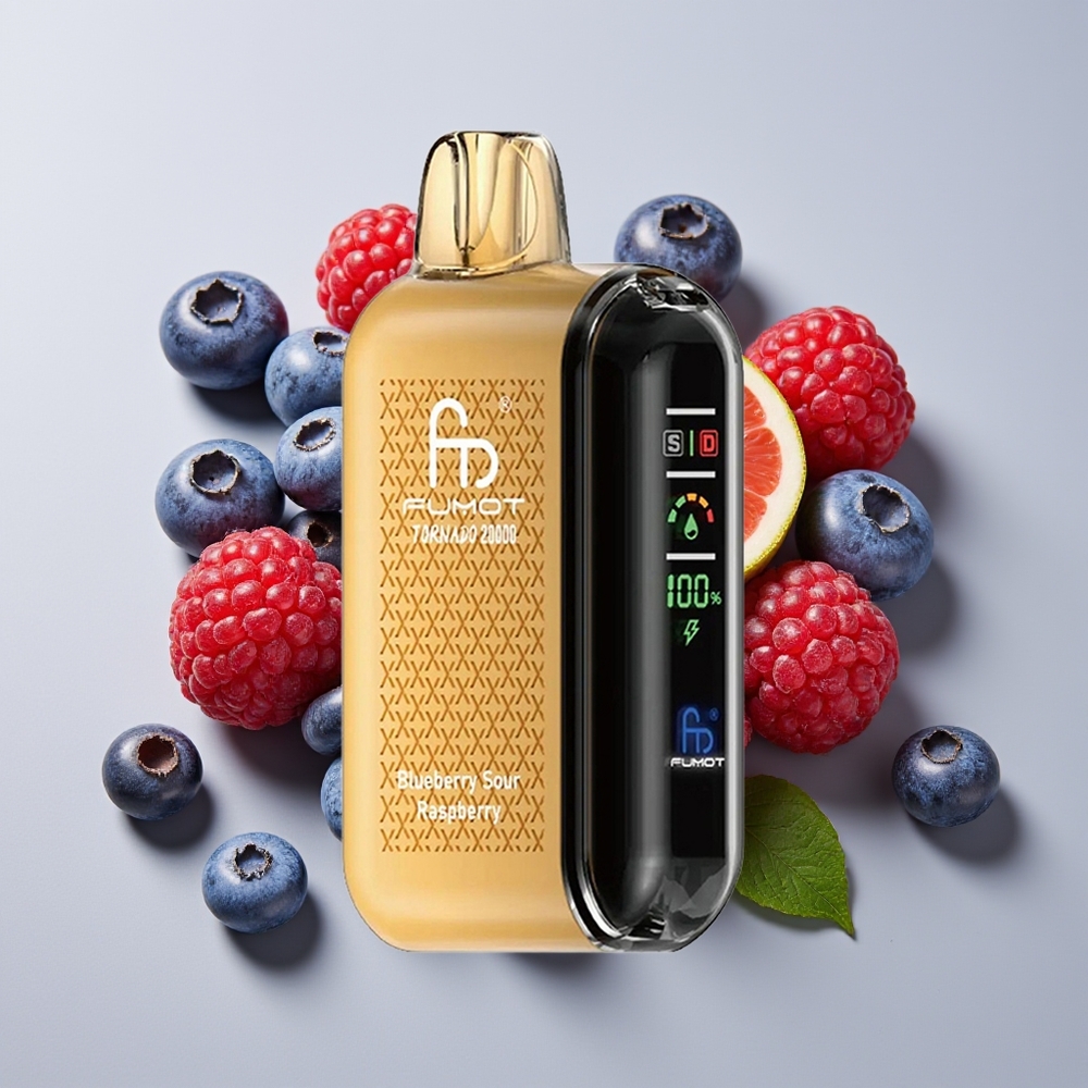 Fumot Tornado 20000 Puff Dual Mesh 20ml Blueberry Raspberry Masam