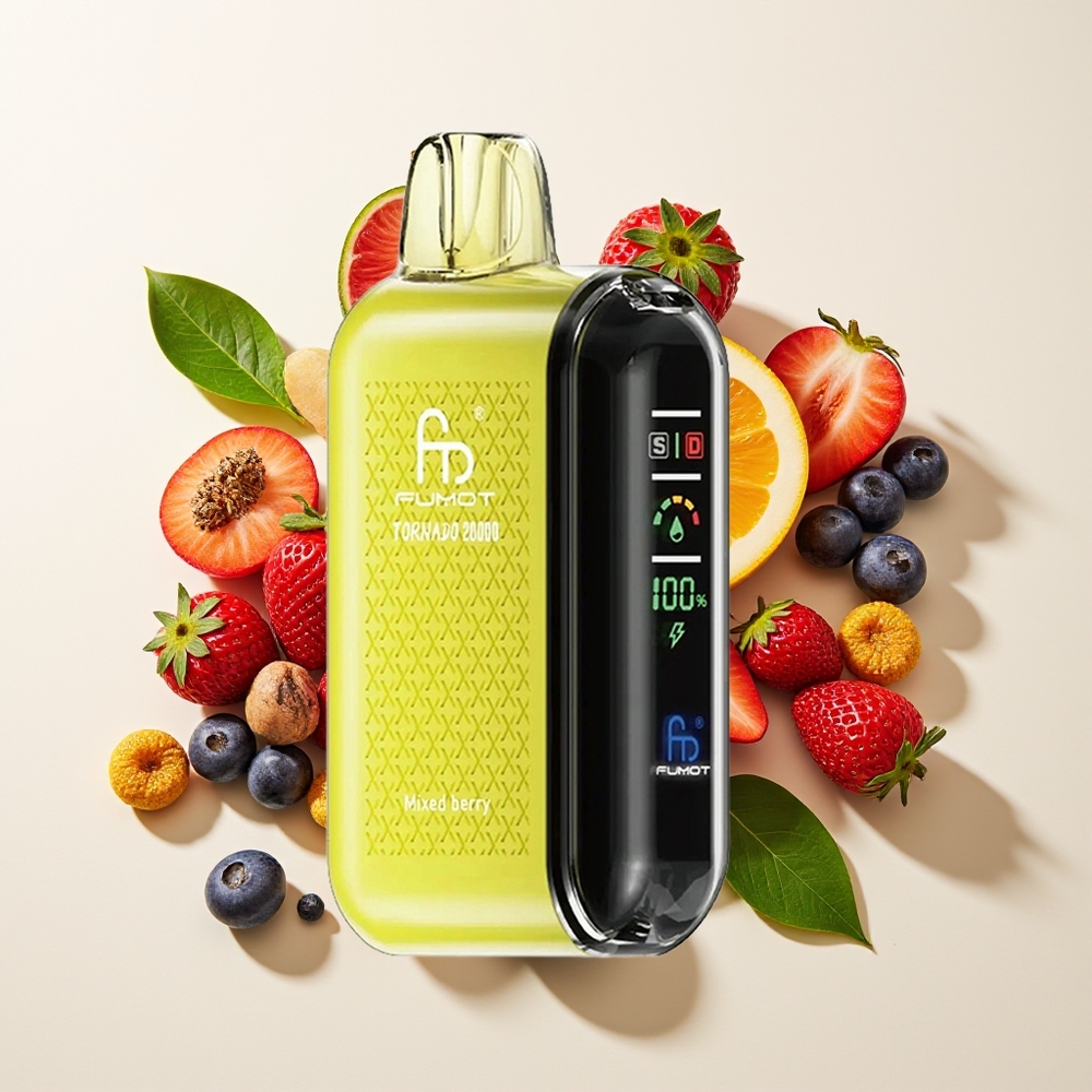 Fumot Tornado 20000 Puff Dual Mesh 20ml Paparan Pintar Kawalan Aliran Udara 2% Nikotin Beri Campur