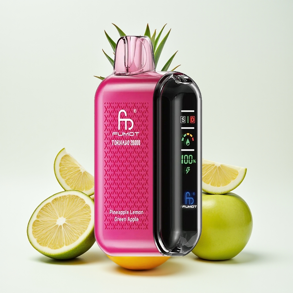 Fumot Tornado 20000 Puff Dual Mesh 20ml Papaya Lemon Epal Hijau