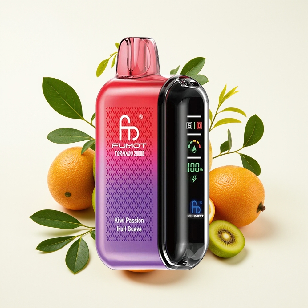 Fumot Tornado 20000 Puff Dual Mesh Kiwi Buah Naga Jambu