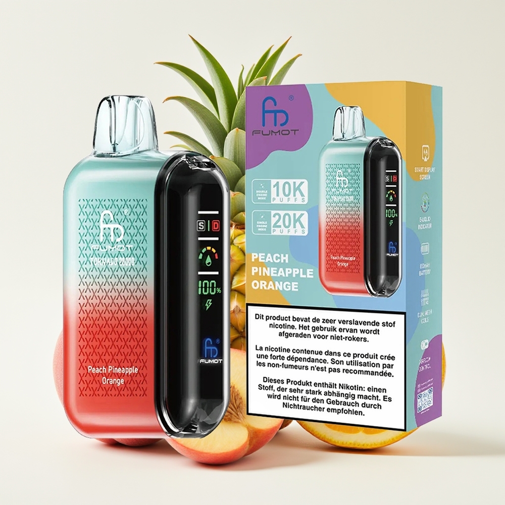 Fumot Tornado 20000 Puff Dual Mesh Papaya Nanas Oren