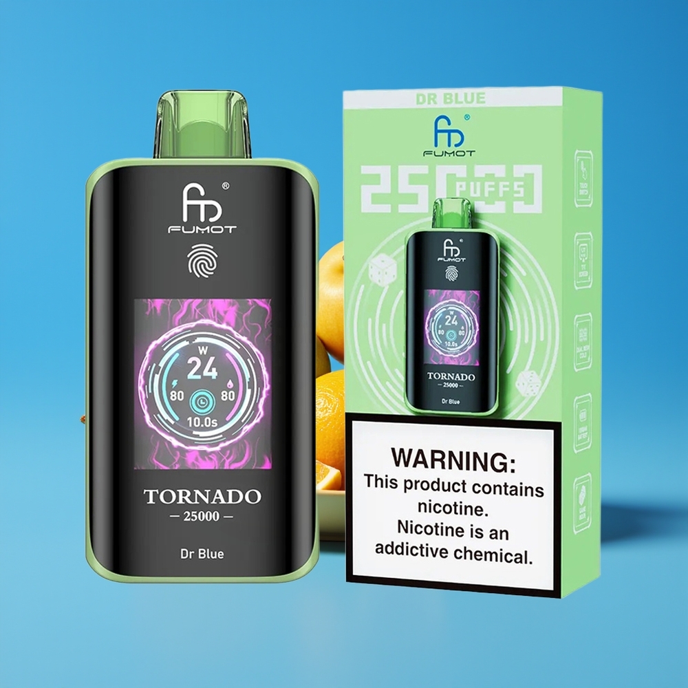 Fumot Tornado 25000 Hisap Skrin HD Bateri 700mAh Jenis-C Biru Dr