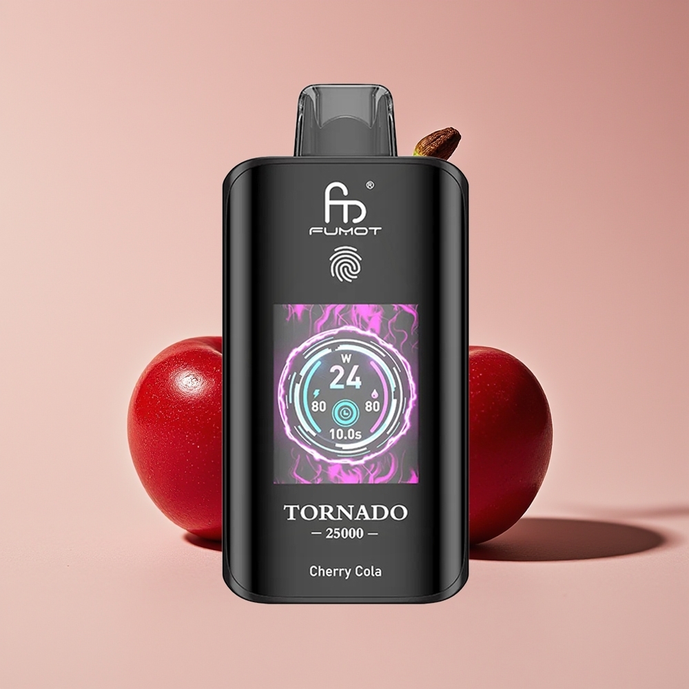 Fumot Tornado 25000 Hisap Skrin HD Bateri 700mAh Jenis-C Ceri Cola