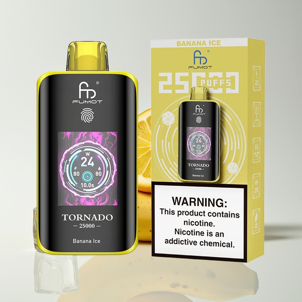 Fumot Tornado 25000 Hisap Skrin HD Bateri 700mAh Jenis-C Pisang Ais