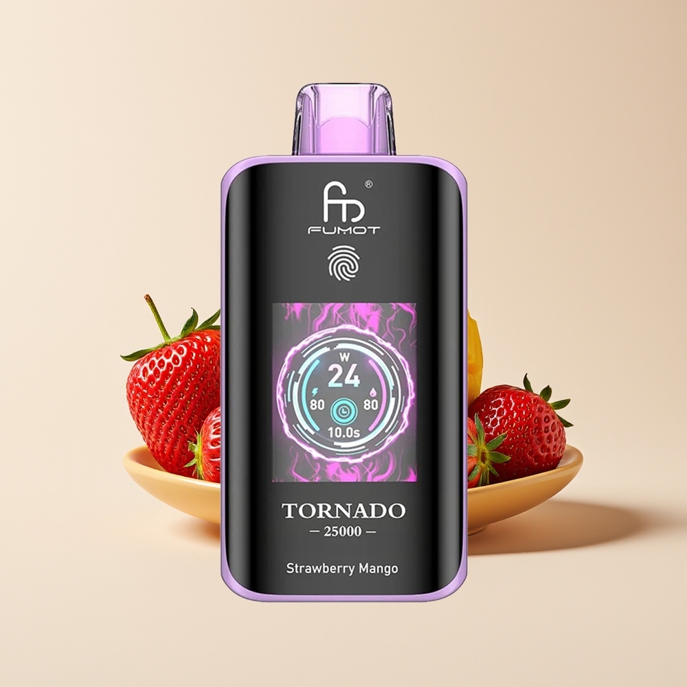 Fumot Tornado 25000 Hisap Skrin HD Bateri 700mAh Strawberry Mangga