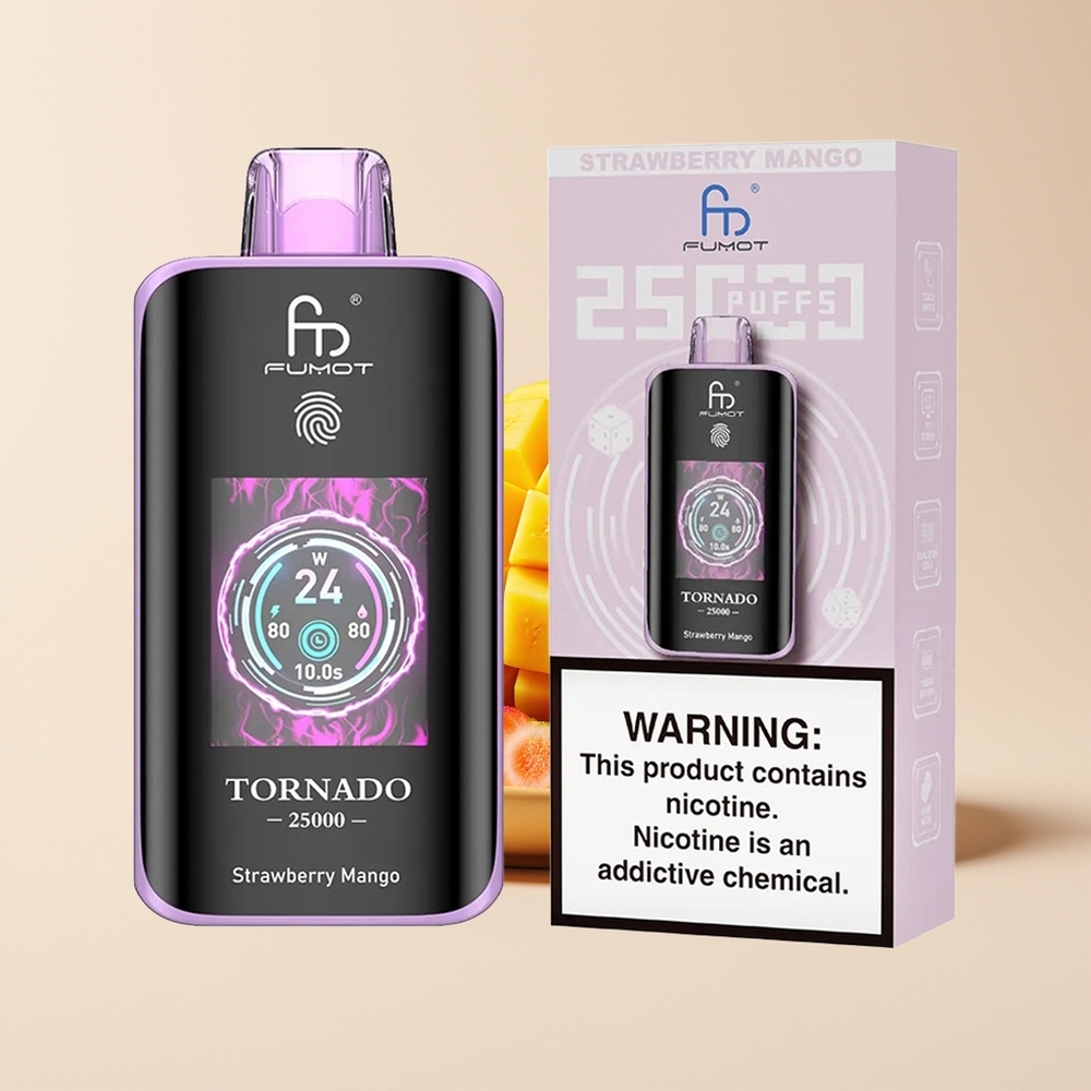 Fumot Tornado 25000 Hisap Skrin HD Bateri 700mAh Strawberry Mangga