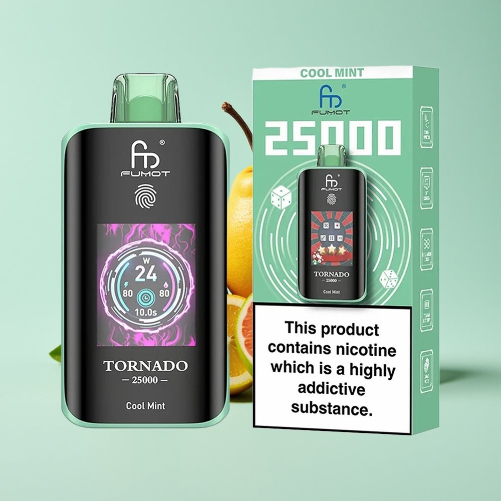 Fumot Tornado 25000 Puff Skrin HD Bateri 700mAh Isian Semula 20ml Pudina Sejuk