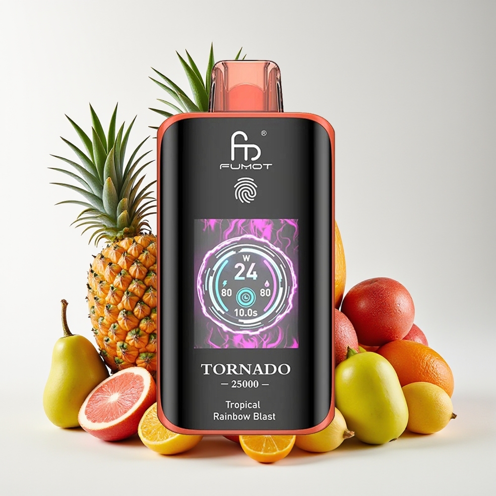 Fumot Tornado 25000 Puff Skrin HD Bateri 700mAh Jenama-C Pelangi Tropika