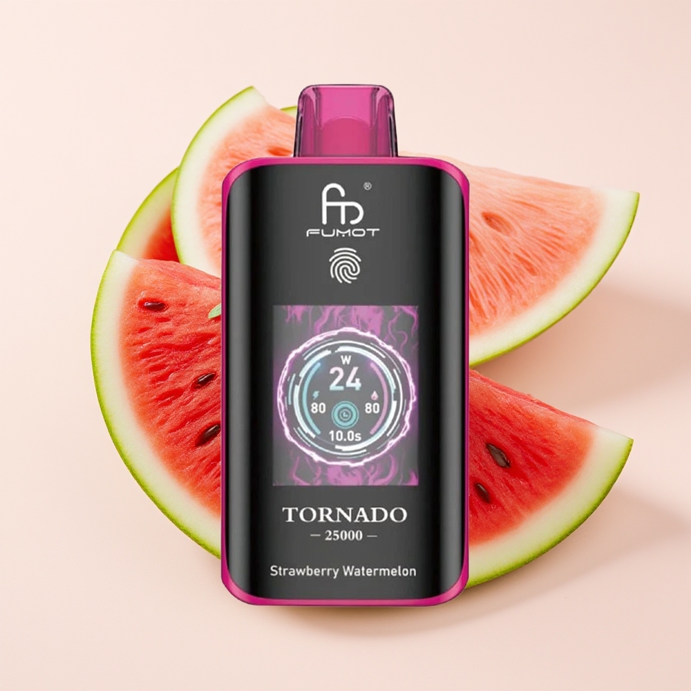 Fumot Tornado 25000 Puff Skrin HD Bateri 700mAh Jenis-C Strawberry Watermelon