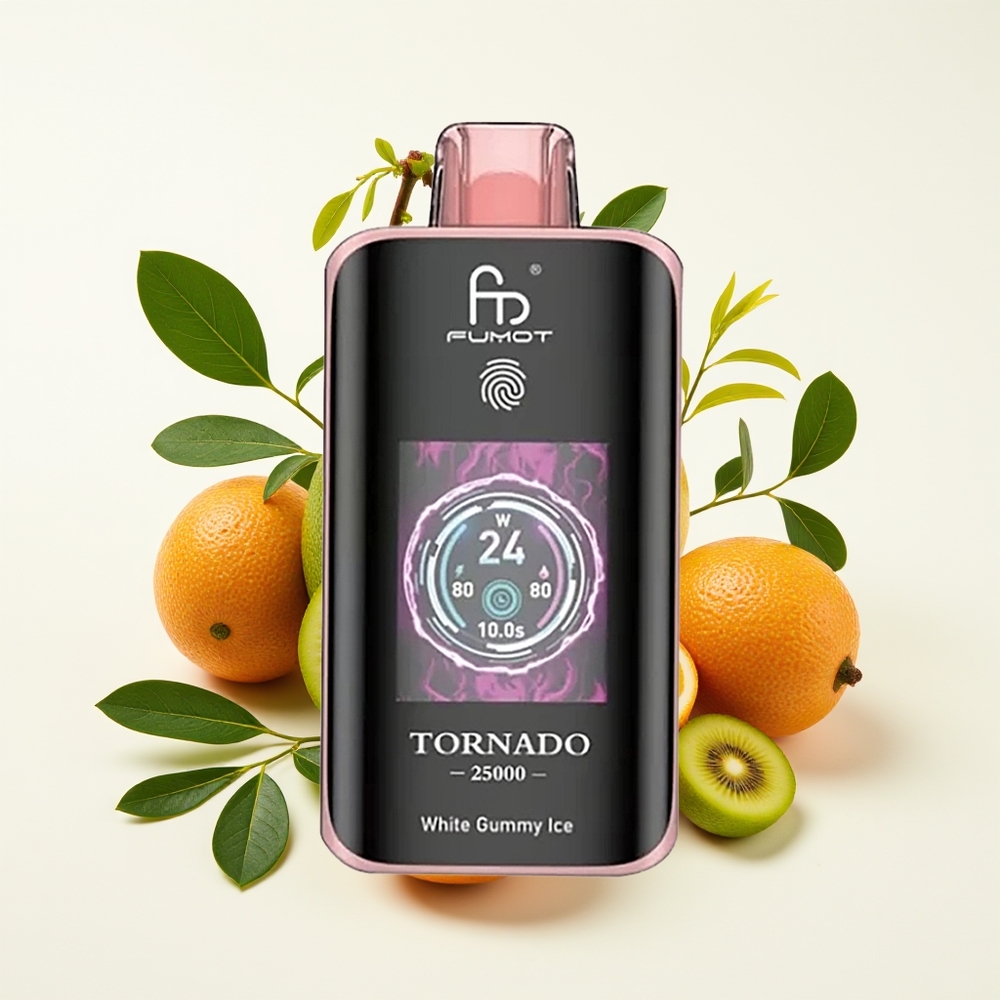 Fumot Tornado 25000 Puff Skrin HD Bateri Boleh Dicas Jenama-C 20ml Kiwi Buah Markisa Jambu Batu
