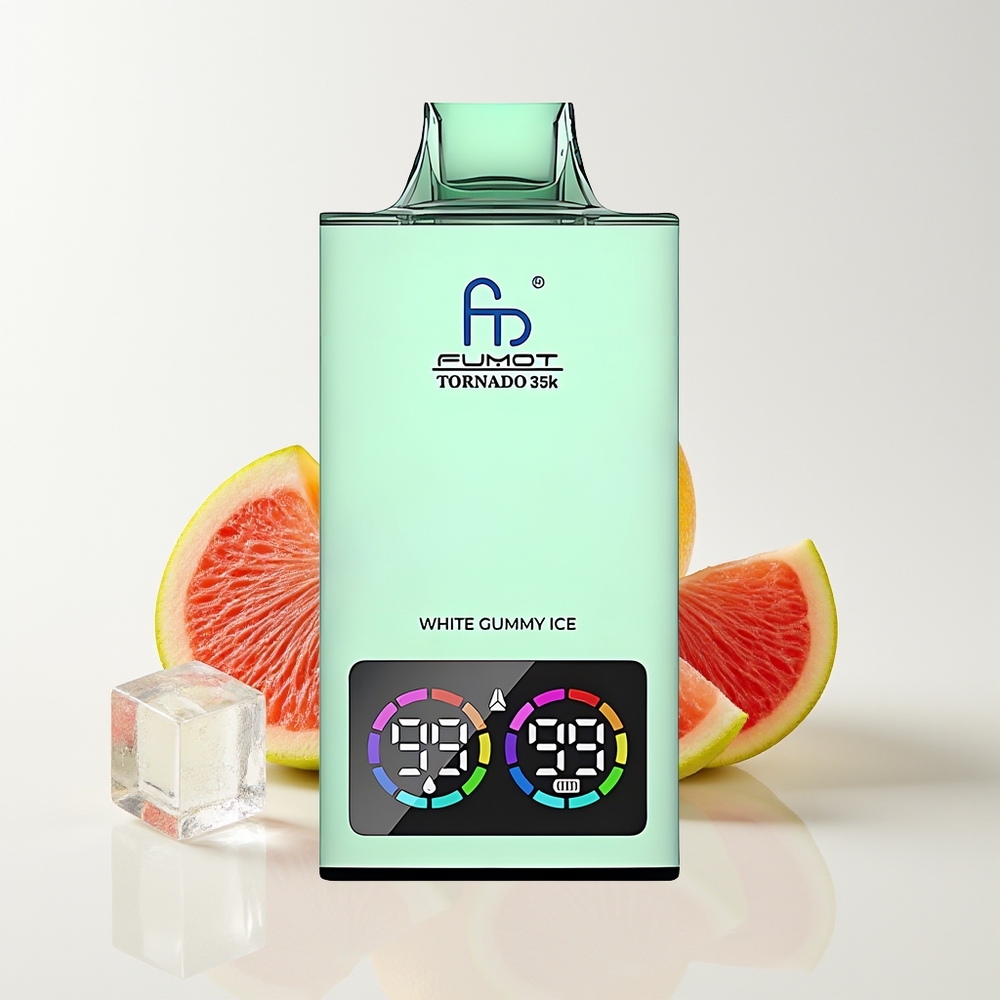 Fumot Tornado 35000 15ml Dual Mesh Coil USB-C Gula-Gula Putih Ais