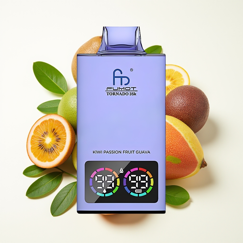 Fumot Tornado 35000 Puff Dual Mesh Kiwi Buah Naga Guava