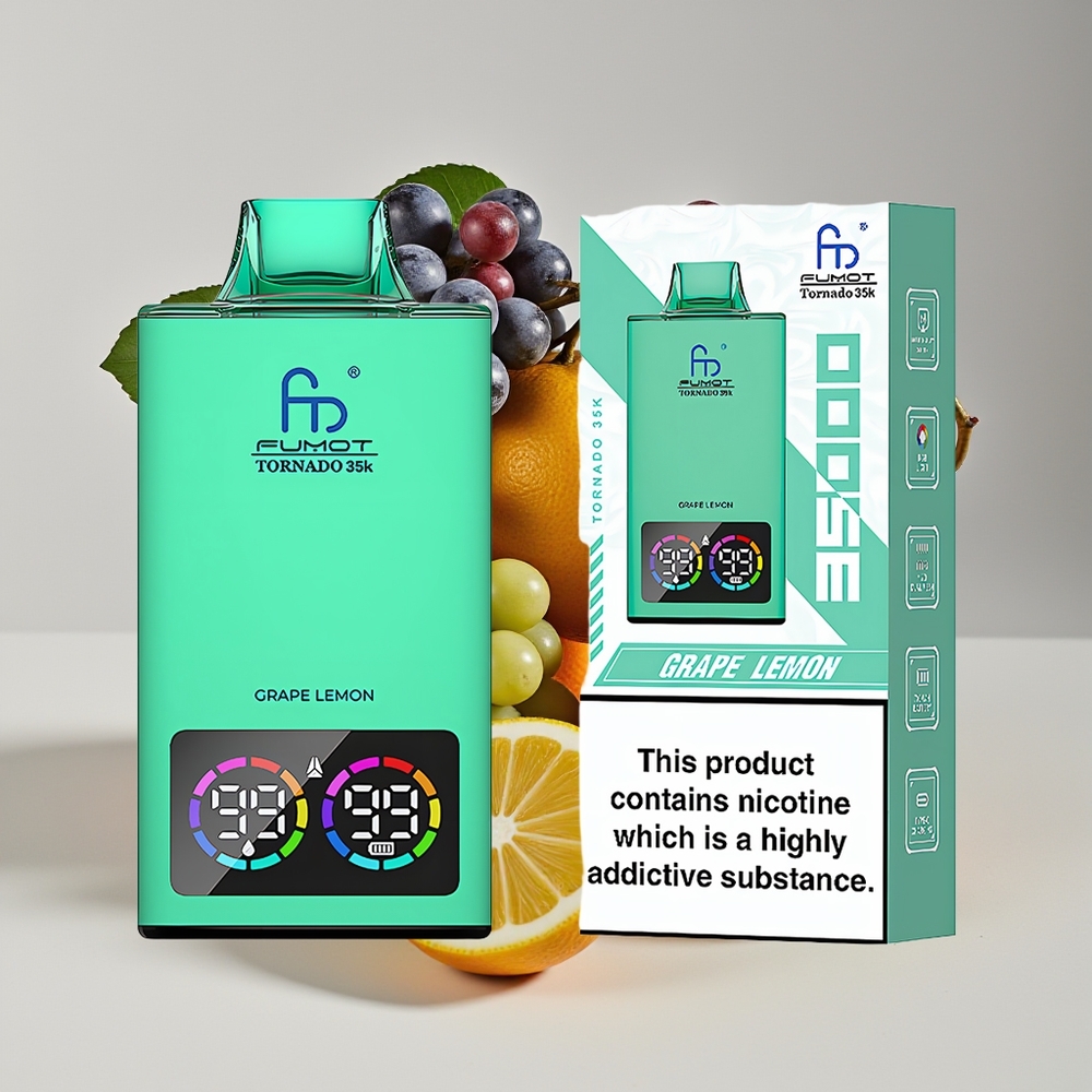 Fumot Tornado 35K Puff Dual Mesh Grape Lemon USB-C