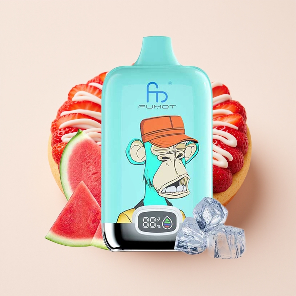 Fumot Tornado Digital Box 12000 Hisap Kotak Digital 20ml Donat Strawberi MTL Serat Jenis-C