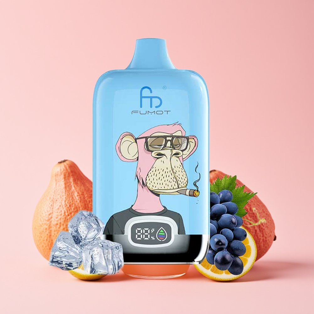 Fumot Tornado Digital Box 12000 Hisap Kotak Digital 20ml Lemonade Merah Jambu