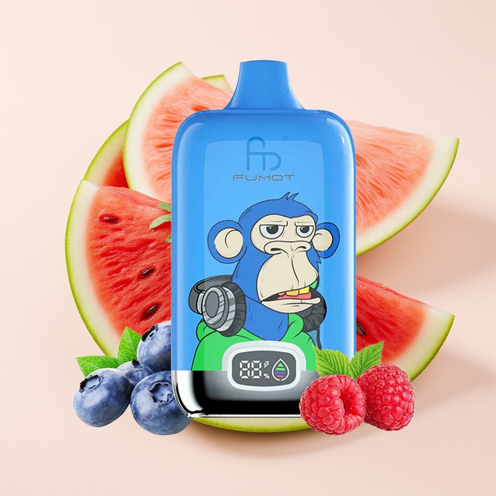 Fumot Tornado Digital Box 12000 Hisap Strawberry Tembikai Reka Digital 20ml Mesh 550mAh Jenis-C MTL