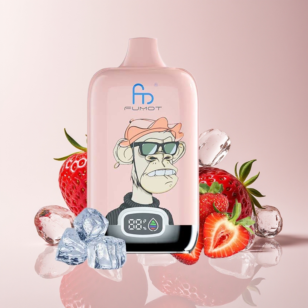 Fumot Tornado Digital Box 12000 Strawberi Ais 20ml 550mAh Type-C